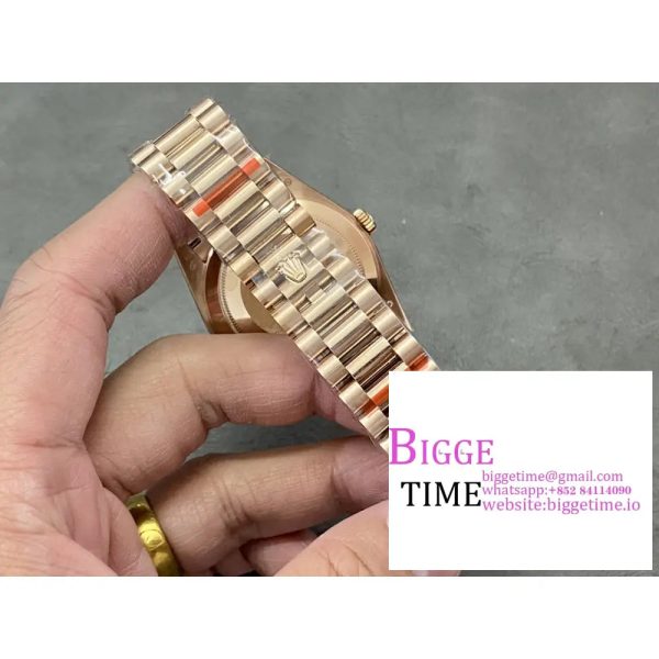 Day Date 40 YG 904L Steel GMF 1:1 Best Edition Brown Roman Dial on YG Bracelet A2836 - Image 9