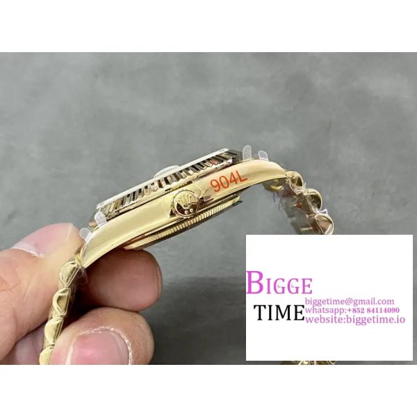 Day Date 40 YG 904L Steel GMF 1:1 Best Edition YG Dial on YG Bracelet A2836（Tungsten Heavy Version） - Image 8