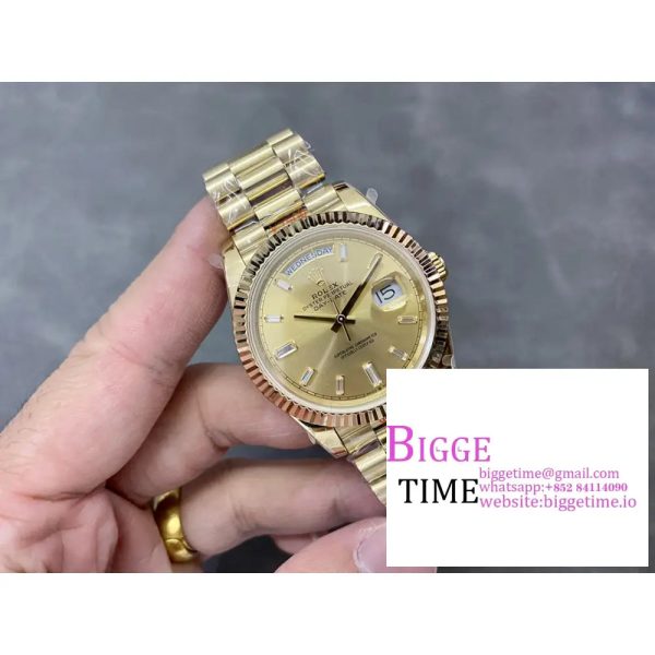 Day Date 40 YG 904L Steel GMF 1:1 Best Edition YG Dial on YG Bracelet A2836（Tungsten Heavy Version） - Image 2