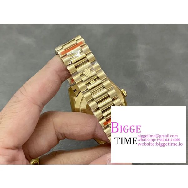 Day Date 40 YG 904L Steel GMF 1:1 Best Edition YG Dial on YG Bracelet A2836（Tungsten Heavy Version） - Image 9