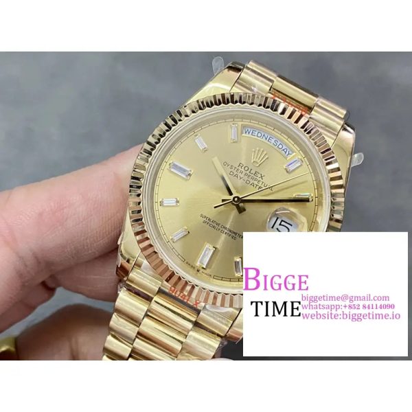 Day Date 40 YG 904L Steel GMF 1:1 Best Edition YG Dial on YG Bracelet A2836（Tungsten Heavy Version） - Image 5