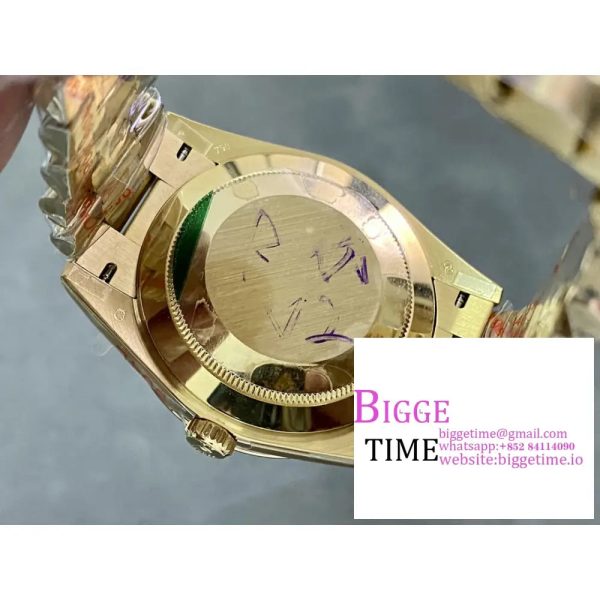 Day Date 40 YG 904L Steel GMF 1:1 Best Edition YG Dial on YG Bracelet A2836（Tungsten Heavy Version） - Image 10