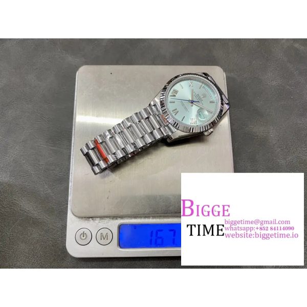 DayDate 40MM Ice Blue Dial Roma Marker President Bracelet GMF A2836 Tungsten - Image 6