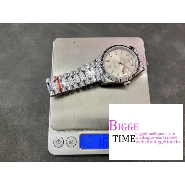 DayDate 40MM Silver Dial Diamond Marker President Bracelet GMF A2836 Tungsten - Image 6
