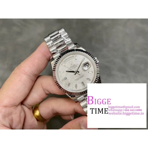 DayDate 40MM White Meteorite Dial President Bracelet GSF A2836 Tungsten - Image 6