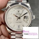DayDate 40MM White Meteorite Dial President Bracelet GSF A2836 Tungsten