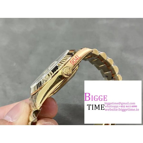 DayDate 40MM YG Silver Dial Roma Marker YG President Bracelet Noob A2836 Tungsten - Image 8