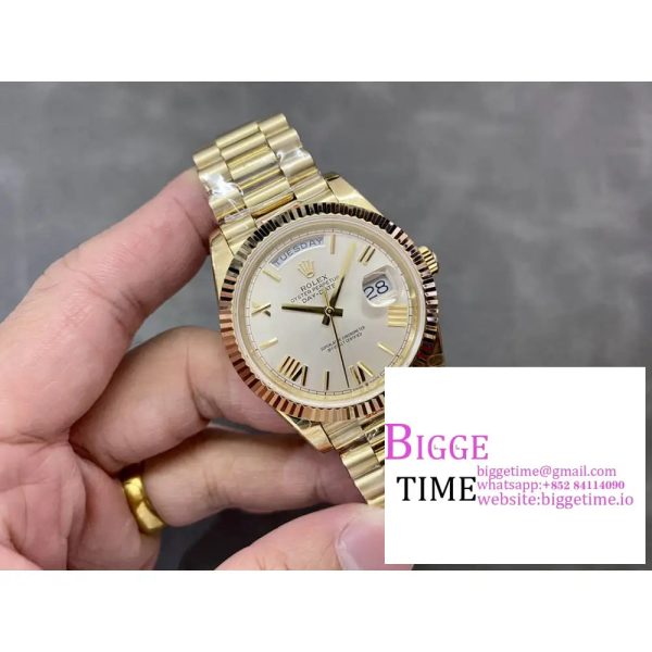 DayDate 40MM YG Silver Dial Roma Marker YG President Bracelet Noob A2836 Tungsten - Image 2