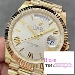 DayDate 40MM YG Silver Dial Roma Marker YG President Bracelet Noob A2836 Tungsten