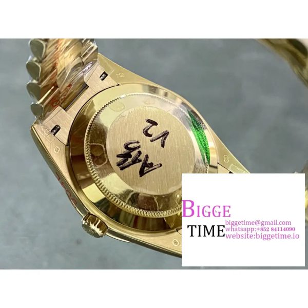 DayDate 40MM YG Silver Dial Roma Marker YG President Bracelet Noob A2836 Tungsten - Image 10