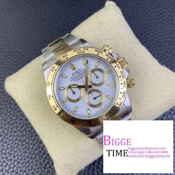 Daytona 116503 SS/YG Clean Factory 1:1 Best Edition White Stick Dial on SS/YG Oyster Bracelet A4130 - Image 6
