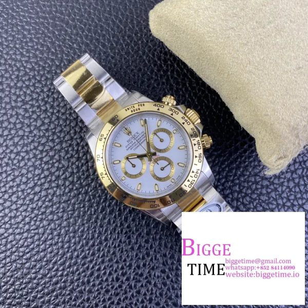 Daytona 116503 SS/YG Clean Factory 1:1 Best Edition White Stick Dial on SS/YG Oyster Bracelet A4130 - Image 2