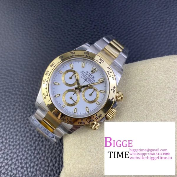 Daytona 116503 SS/YG Clean Factory 1:1 Best Edition White Stick Dial on SS/YG Oyster Bracelet A4130 - Image 3