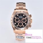 Daytona 116505 Clean Factory 1:1 Best Edition Black Diamonds Dial on RG Bracelet SA4130