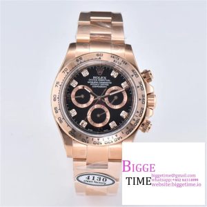Daytona 116505 Clean Factory 1:1 Best Edition Black Diamonds Dial on RG Bracelet SA4130