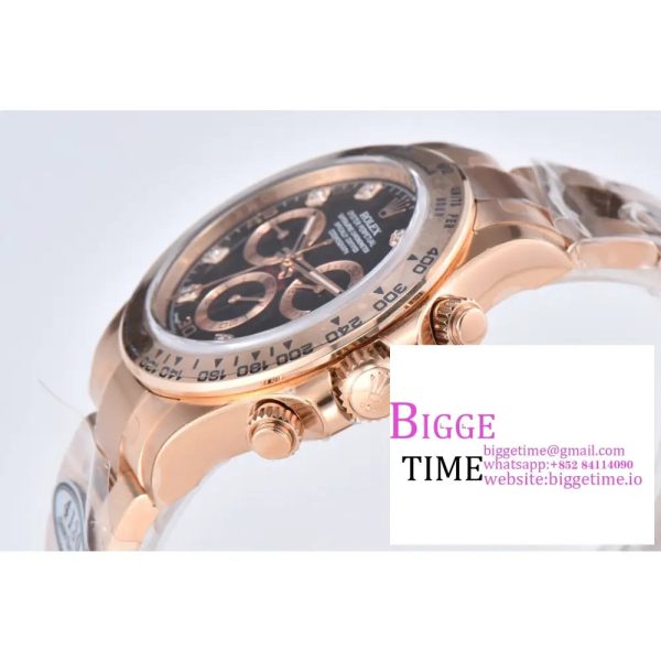 Daytona 116505 Clean Factory 1:1 Best Edition Black Diamonds Dial on RG Bracelet SA4130 - Image 2