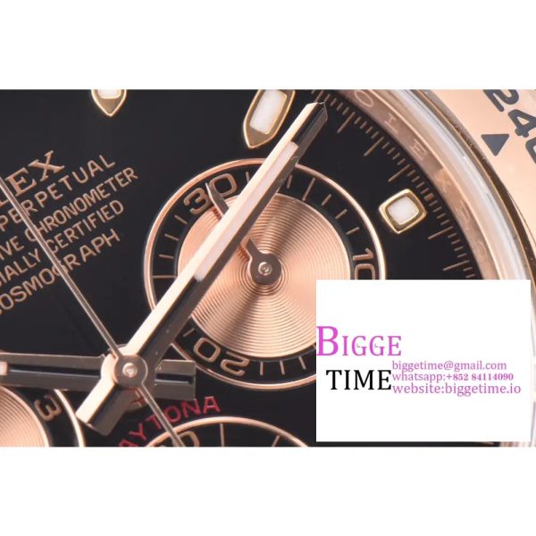 Daytona 116505 RG Clean Factory 1:1 Best Edition Black Stick Dial on RG Bracelet A4130 - Image 4