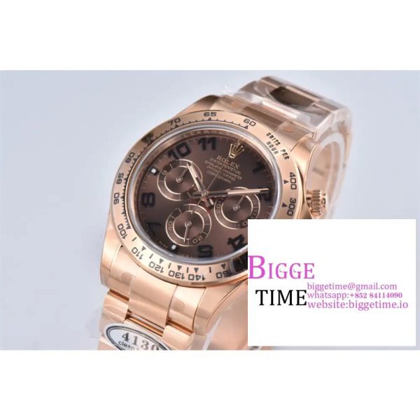 Daytona 116505 RG Clean Factory 1:1 Best Edition Brown Dial Numeral Marker on RG Oyster Bracelet A4130 - Image 2
