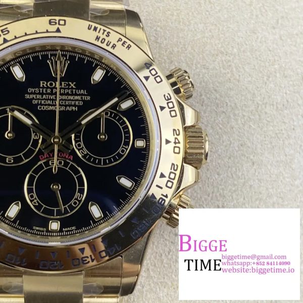 Daytona 116508 Clean Factory Best Edition 904L Steel Black Dial on YG Bracelet SA4130 - Image 4