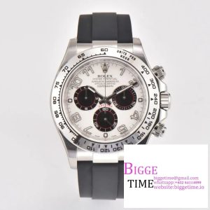 Daytona 116509 Clean 1:1 Best Edition 904L SS Case White Dial on Rubber Strap SA4130 V2