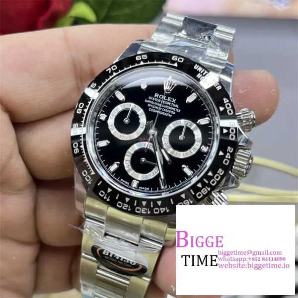 Daytona 116509 SS 904L BTF 1:1 Best Edition Black Diamonds Dial on SS Bracelet SA4130 - Image 2