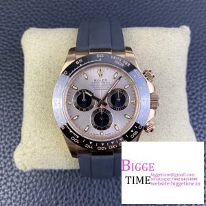 Daytona 116515 1:1 Best Edition Clean Factory Black Ceramic Bezel RG Stick Dial on Oysterflex Rubber Strap A4130