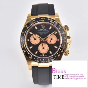 Daytona 116518 Clean Factory YG 1:1 Best Edition Black/YG Dial on Oysterflex Rubber Strap SA4130