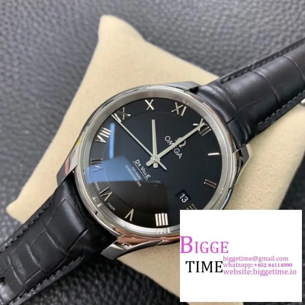 De Ville Hour Vision 41mm SS VSF 1:1 Best Edition Black Dial on Black Crocodile Strap A8500 - Image 7