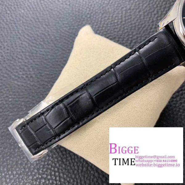 De Ville Hour Vision 41mm SS VSF 1:1 Best Edition Black Dial on Black Crocodile Strap A8500 - Image 3