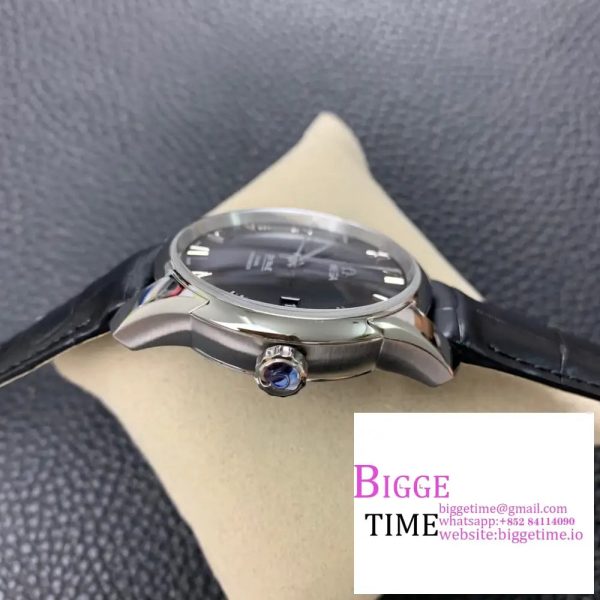 De Ville Hour Vision 41mm SS VSF 1:1 Best Edition Black Dial on Black Crocodile Strap A8500 - Image 4