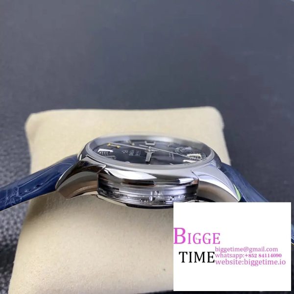 De Ville Hour Vision 41mm SS VSF 1:1 Best Edition Blue Dial on Blue Croco Leather Strap A8900 - Image 8