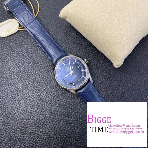 De Ville Hour Vision 41mm SS VSF 1:1 Best Edition Blue Dial on Blue Croco Leather Strap A8900 - Image 3