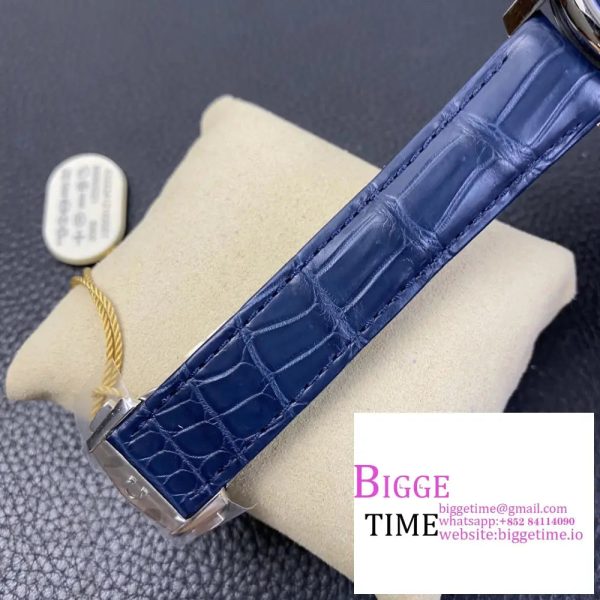 De Ville Hour Vision 41mm SS VSF 1:1 Best Edition Blue Dial on Blue Croco Leather Strap A8900 - Image 7