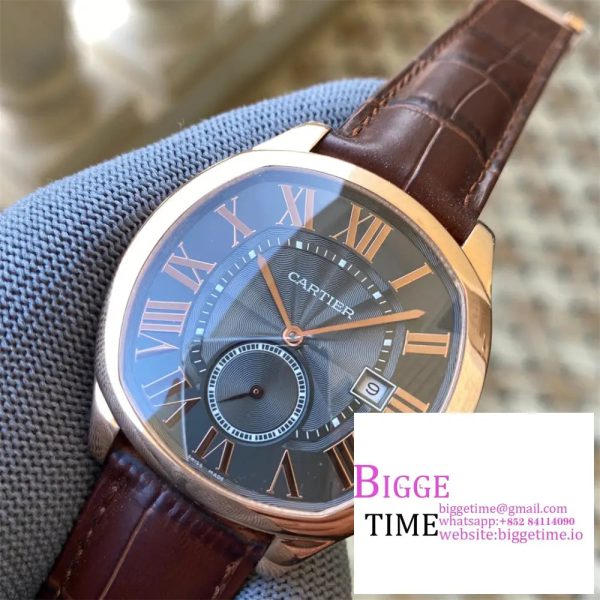Drive De Cartier RG APS 1:1 Best Edition Grey Dial on Leather Strap A23J - Image 3