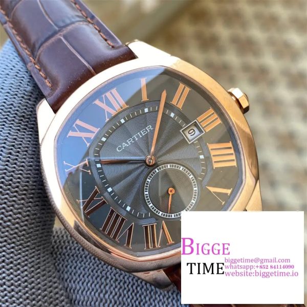 Drive De Cartier RG APS 1:1 Best Edition Grey Dial on Leather Strap A23J - Image 4