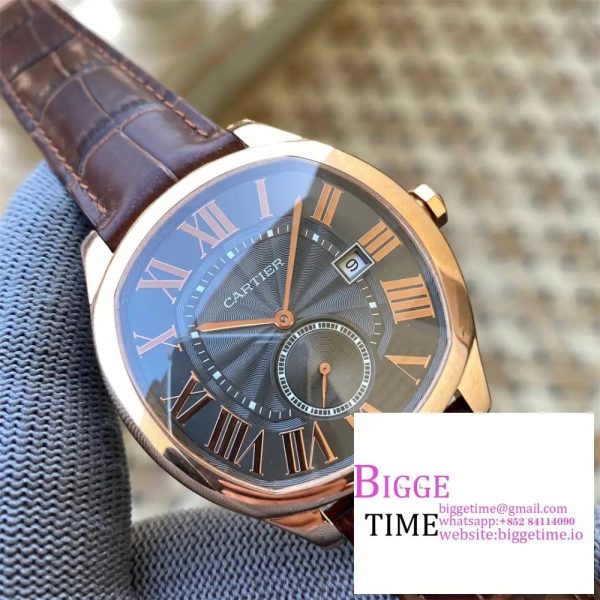 Drive De Cartier RG APS 1:1 Best Edition Grey Dial on Leather Strap A23J - Image 2