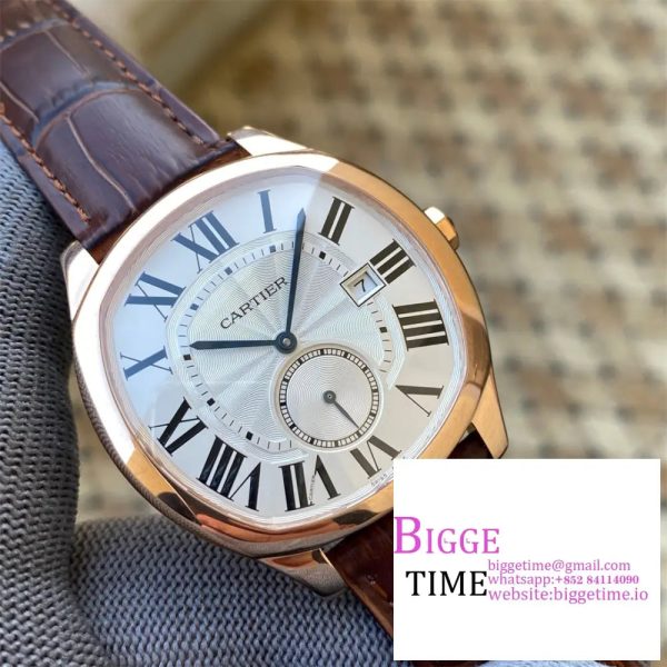 Drive De Cartier RG APS 1:1 Best Edition White Dial on Leather Strap A23J - Image 2
