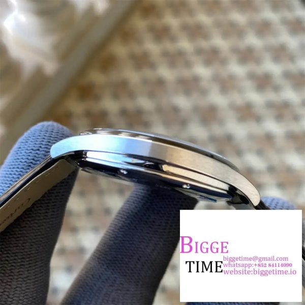 Drive De Cartier SS APS 1:1 Best Edition Black Dial on Black Leather Strap A23J - Image 6