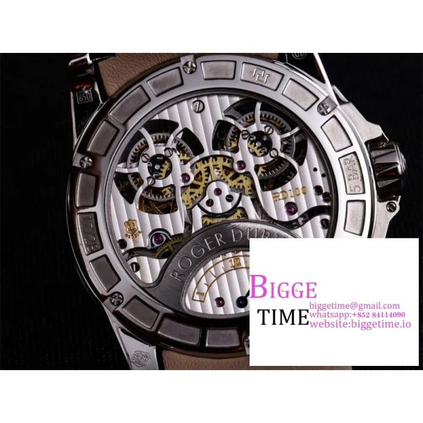 Excalibur Double Tourbillon 45m White Dial Black Leather Strap JBF Tourb - Image 3