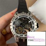 Excalibur Tourbillon 45m Black Openwork Black Rubber Strap JBF Tourb