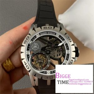Excalibur Tourbillon 45m Black Openwork Black Rubber Strap JBF Tourb