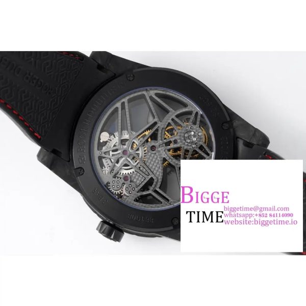 Excalibur Tourbillon 45m Black Openwork Black Rubber Strap JBF Tourb - Image 3