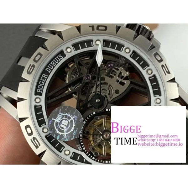 Excalibur Tourbillon 45m Black Openwork Black Rubber Strap JBF Tourb - Image 2
