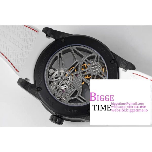 Excalibur Tourbillon 45m Black Openwork White Rubber Strap JBF Tourb - Image 6