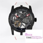 Excalibur Tourbillon 45m Black Openwork White Rubber Strap JBF Tourb
