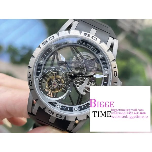 Excalibur Tourbillon 45m Carbon Openwork Black Rubber Strap BBRF Tourb - Image 2