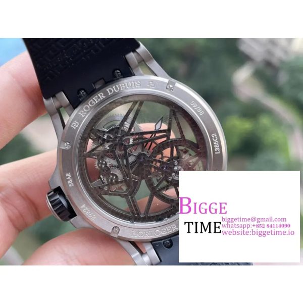 Excalibur Tourbillon 45m Carbon Openwork Black Rubber Strap BBRF Tourb - Image 4