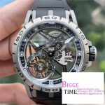 Excalibur Tourbillon 45m Carbon Openwork Black Rubber Strap BBRF Tourb