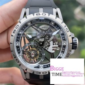 Excalibur Tourbillon 45m Carbon Openwork Black Rubber Strap BBRF Tourb