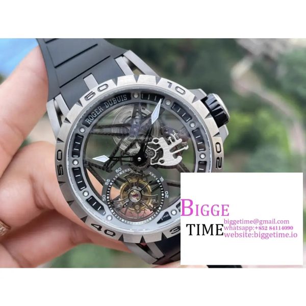 Excalibur Tourbillon 45m Carbon Openwork Black Rubber Strap BBRF Tourb - Image 3